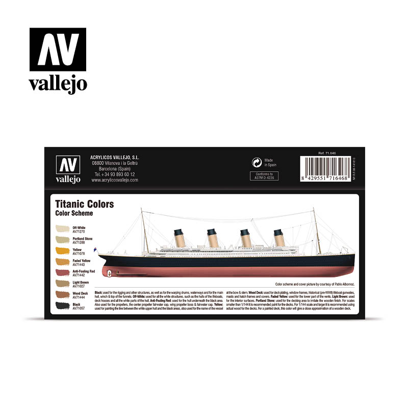 [ VAL71646 ] Vallejo TITANIC colors 8x 17ml