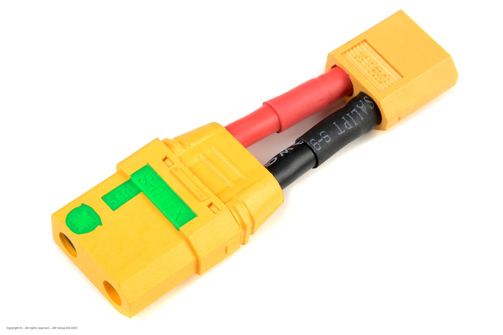 [ GF-1301-138 ] Power adapterkabel - XT-60 connector man. <=> XT-90 AS Anti-Spark connector vrouw. - 12AWG Siliconen-kabel - 1 st 