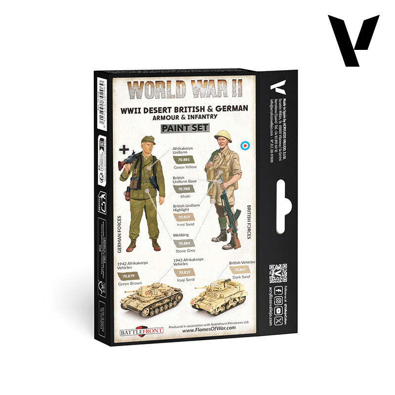 [ VAL70208 ] Vallejo WWII desert british & german armour & infantry paint set.