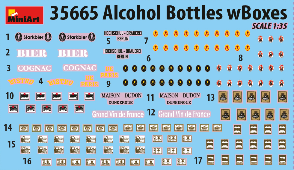 [ MINIART35665 ] Alcohol bottles with boxes 1/35