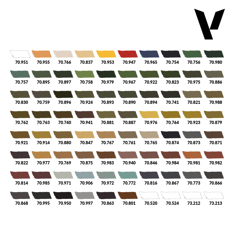[ VAL70253 ] Vallejo model color Military Case  80 pcs 18ml