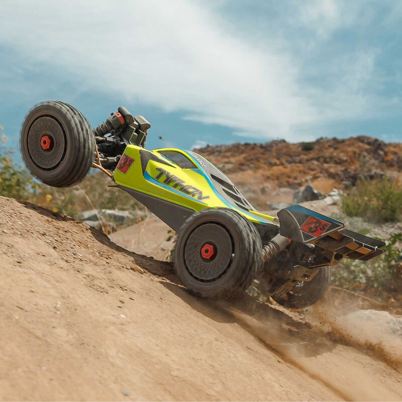 [ ARA4306V4T2 ] 1/8 TYPHON 4x4 223S BLX - RTR - with DSC - Yellow/Blue