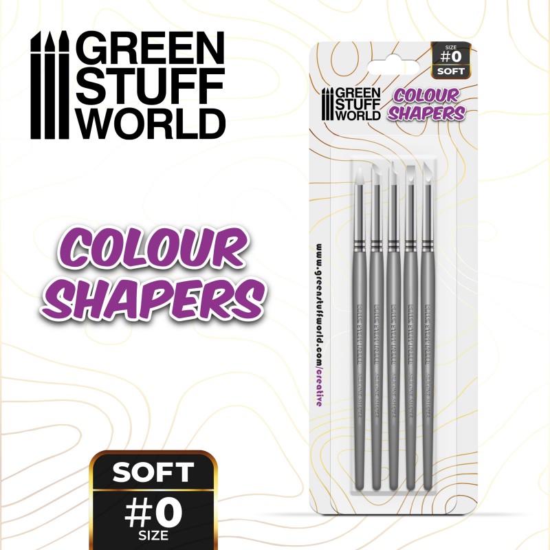 [ GSW1025 ] Green stuff world Colour Shapers Brushes SIZE 0 - WHITE SOFT