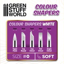 [ GSW1025 ] Green stuff world Colour Shapers Brushes SIZE 0 - WHITE SOFT