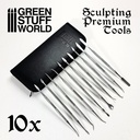 [ GSW1570 ] Green stuff world Sculpting Tools Set 10pcs with case