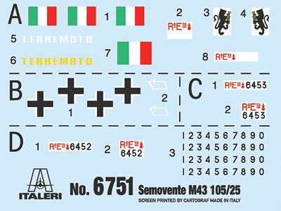 [ ITA-6751 ] Italeri Bassotto Semovente M43 da 105/25  1/35