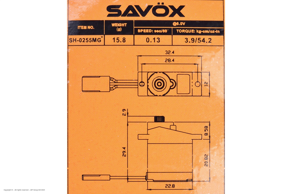 [ PROSH-0255MG+ ] savox sh-0255 mg+ digital servo micro size