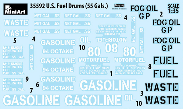 [ MINIART35592 ] Miniart U.S.Fuel drums 55 gals 1/35