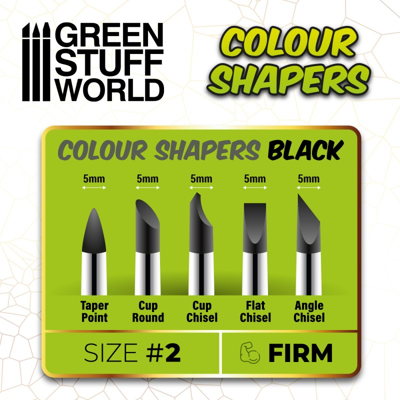 [ GSW1024 ] Green stuff world Colour Shapers Brushes SIZE 2 - BLACK FIRM