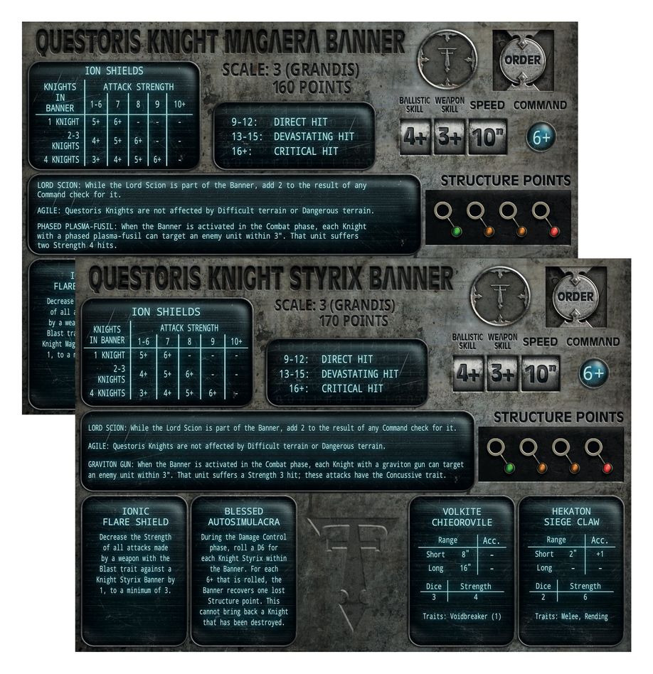 [ GW03-88 ] LEGIONS IMPERIALIS: QUESTORIS KNIGHTS MAGAERA AND STYRIX (Leverbaar vanaf 3/5)
