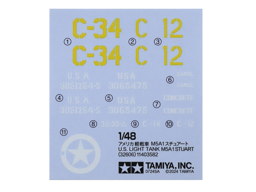 [ T32606 ] Tamiya U.S.Light Tank M5A1 Stuart 1/48