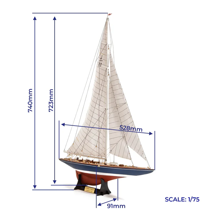 [ OCCRE12013] Endeavour Yacht Model  1934 America's Cup met paintset 90566 en standaard bootsteun