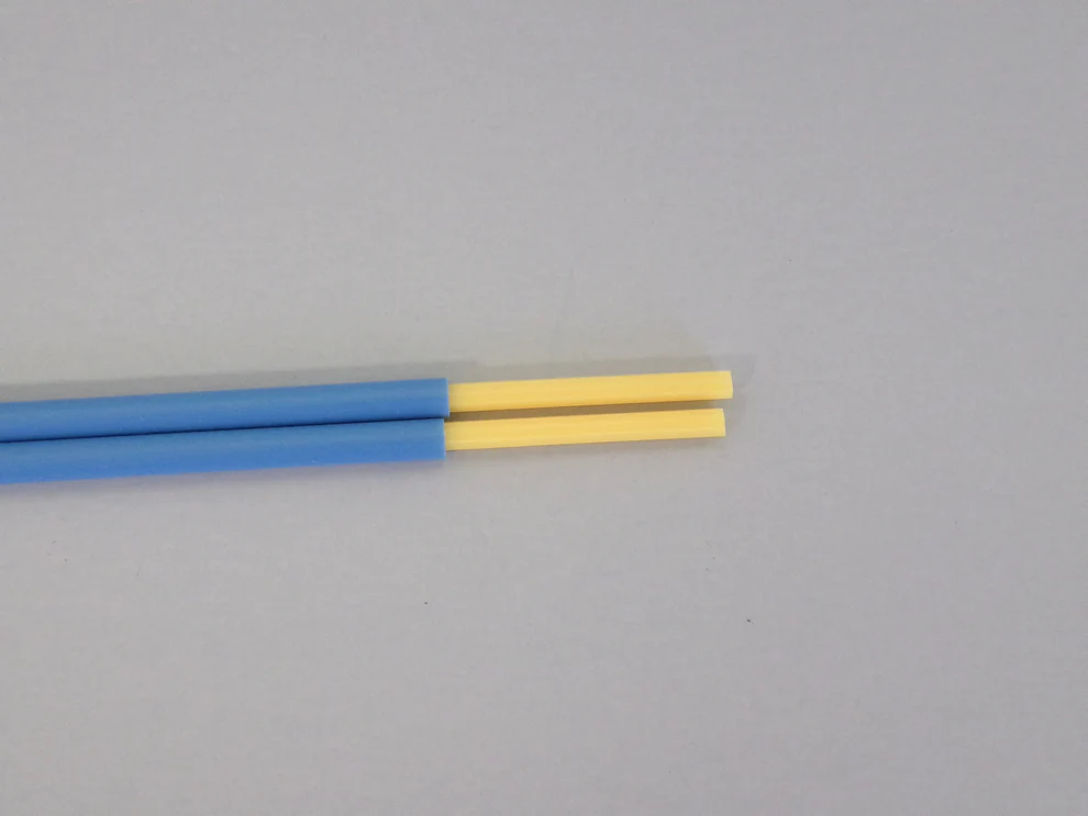 [ SU505 ] Sullivan stuurkabels blauw geel kort 91.4cm 2st (AE7498-25)