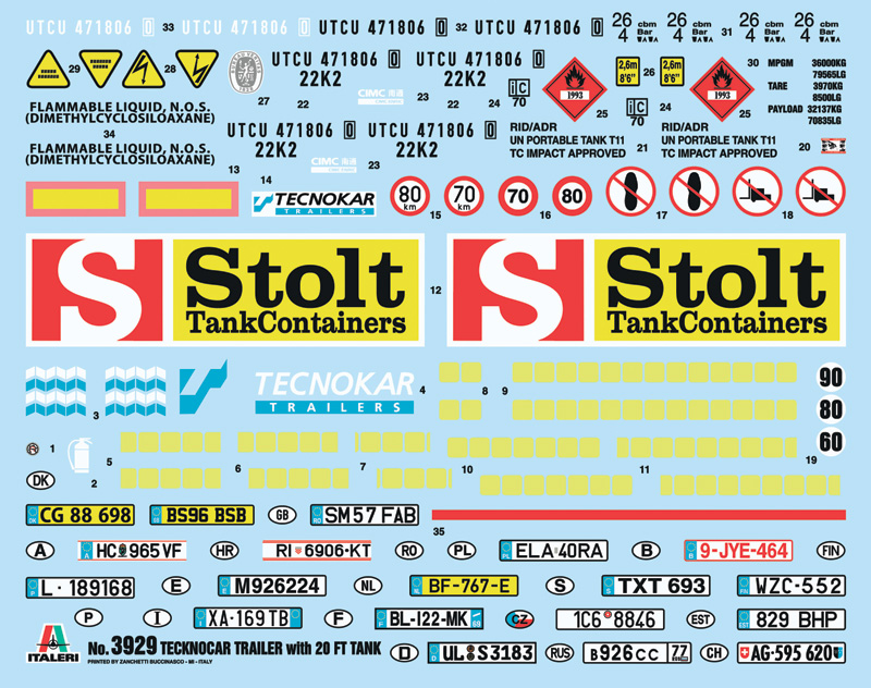[ ITA-3929S ] Italeri Technokar 20' tank trailer 1/24