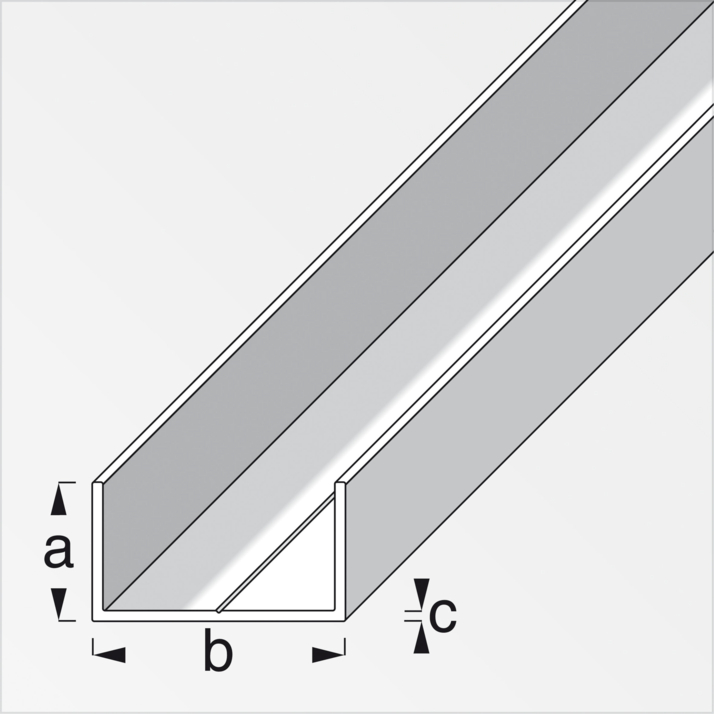[ REM40814 ] 25482 Aluminium Rechthoek U profiel 7,5 x 12,5 1 meter