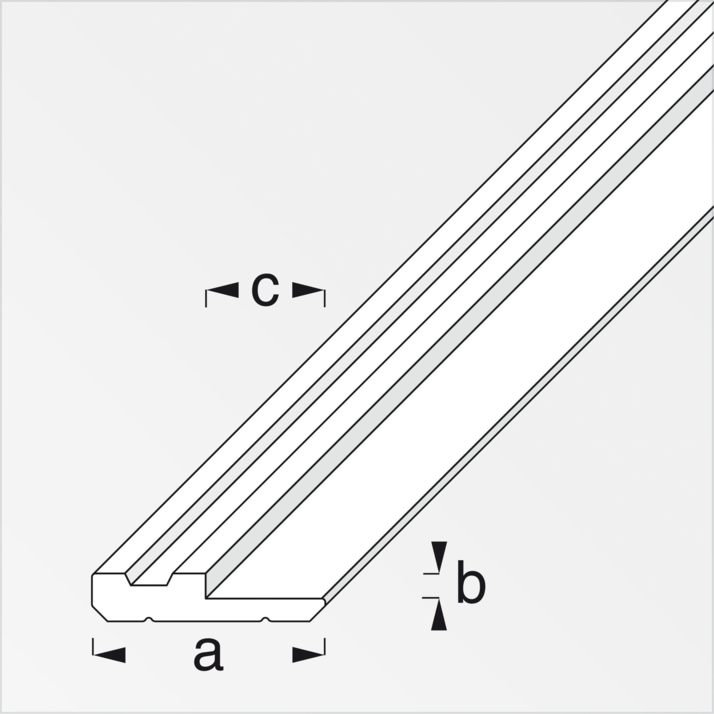 [ REM40791 ] 27080 aluminium steunprofiel  1 meter