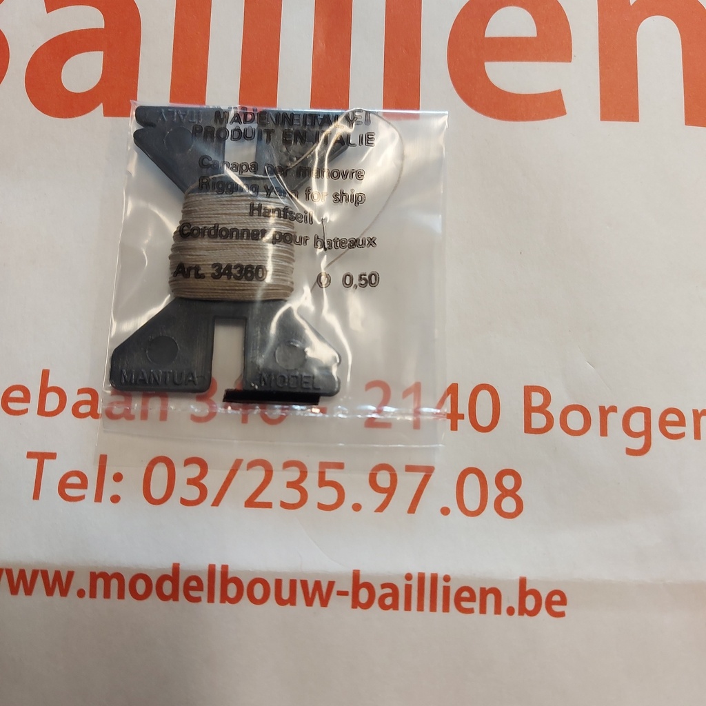[ M34360 ] Mantua koord/touw zandkleur / beige 0,50mm -  10m
