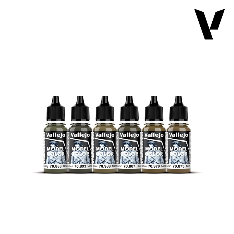 [ VAL70203 ] Vallejo american armour & infantry paint set WWII (6x18ml)