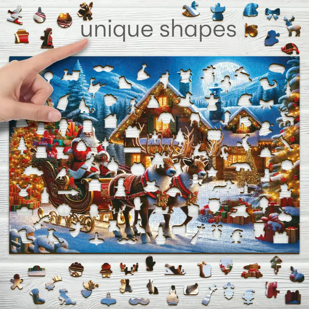 [ WC0809-XL ] Wooden City Santa is coming 1010 stukjes (houten legpuzzel)