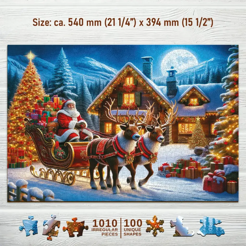 [ WC0809-XL ] Wooden City Santa is coming 1010 stukjes (houten legpuzzel)