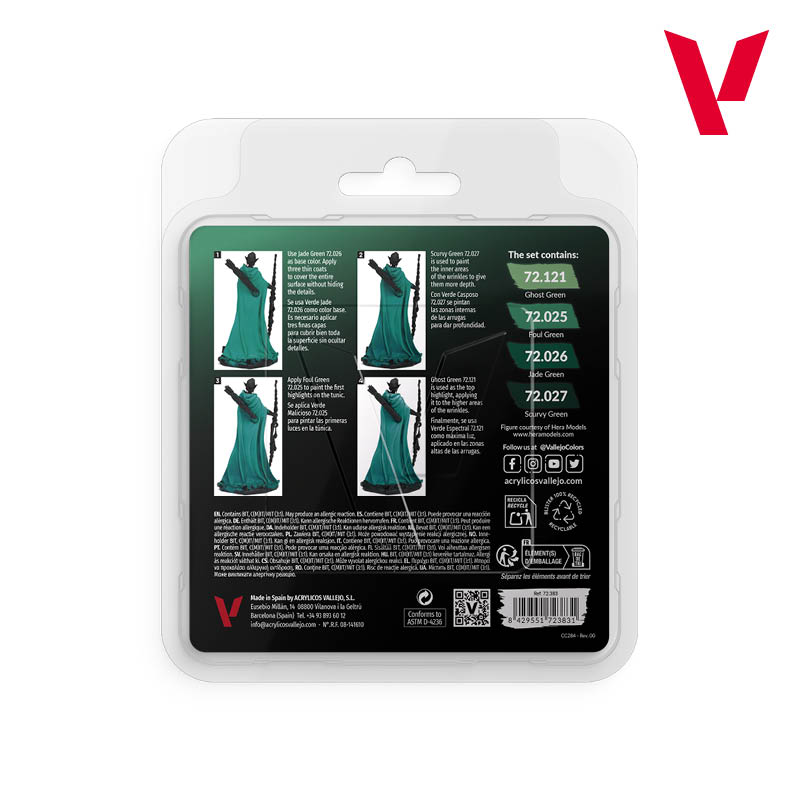 [ VAL72383 ]  Vallejo game color cold green color set  18ml 4st 