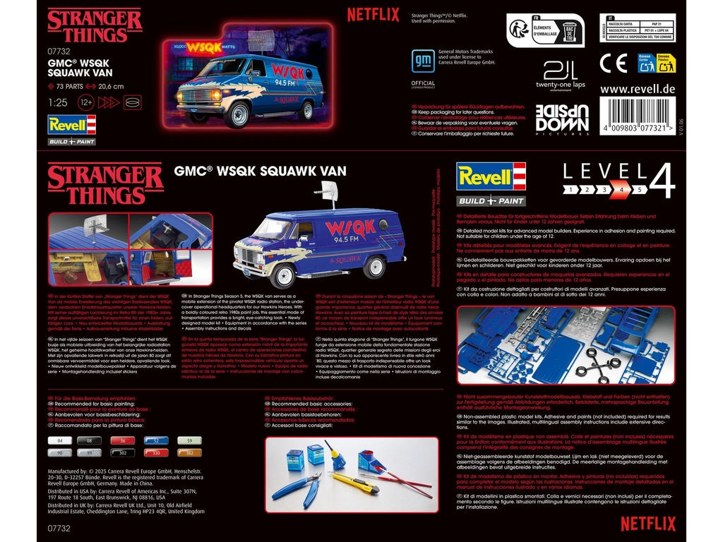 [ RE07732 ] Revell Stranger Things GMC WSQK SQUAWK VAN 1/25