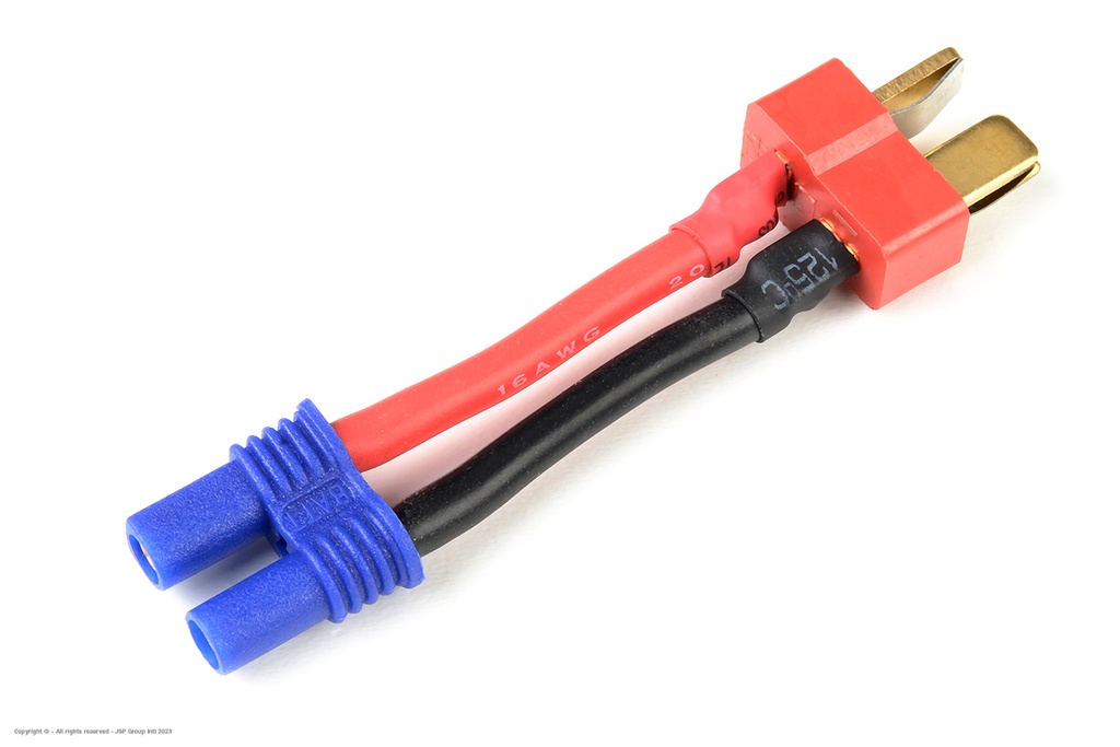 [ GF-1301-084 ] Power adapterkabel - Deans connector vrouw. - EC-2 connector vrouw. - 14AWG Siliconen-kabel - 1 st 