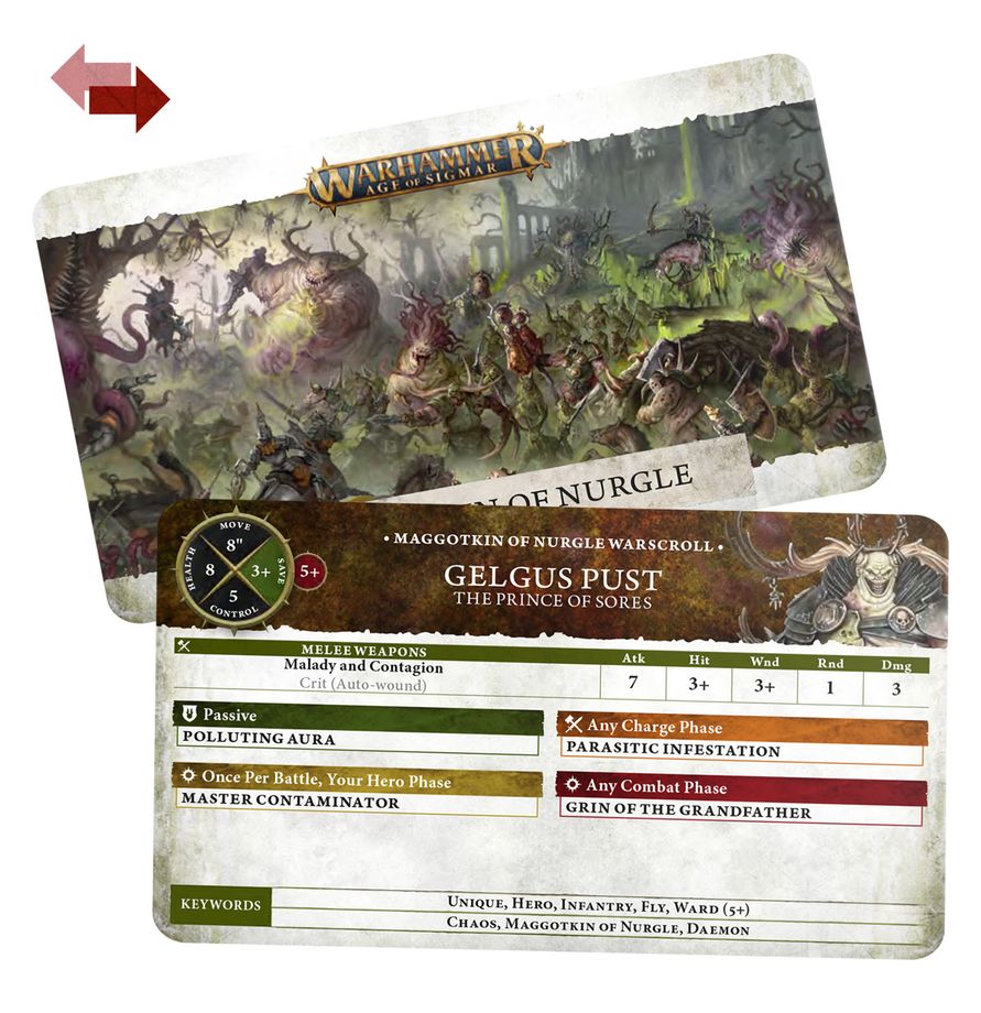 [ GW83-59 ] WARSCROLL CARDS: MAGGOTKIN OF NURGLE