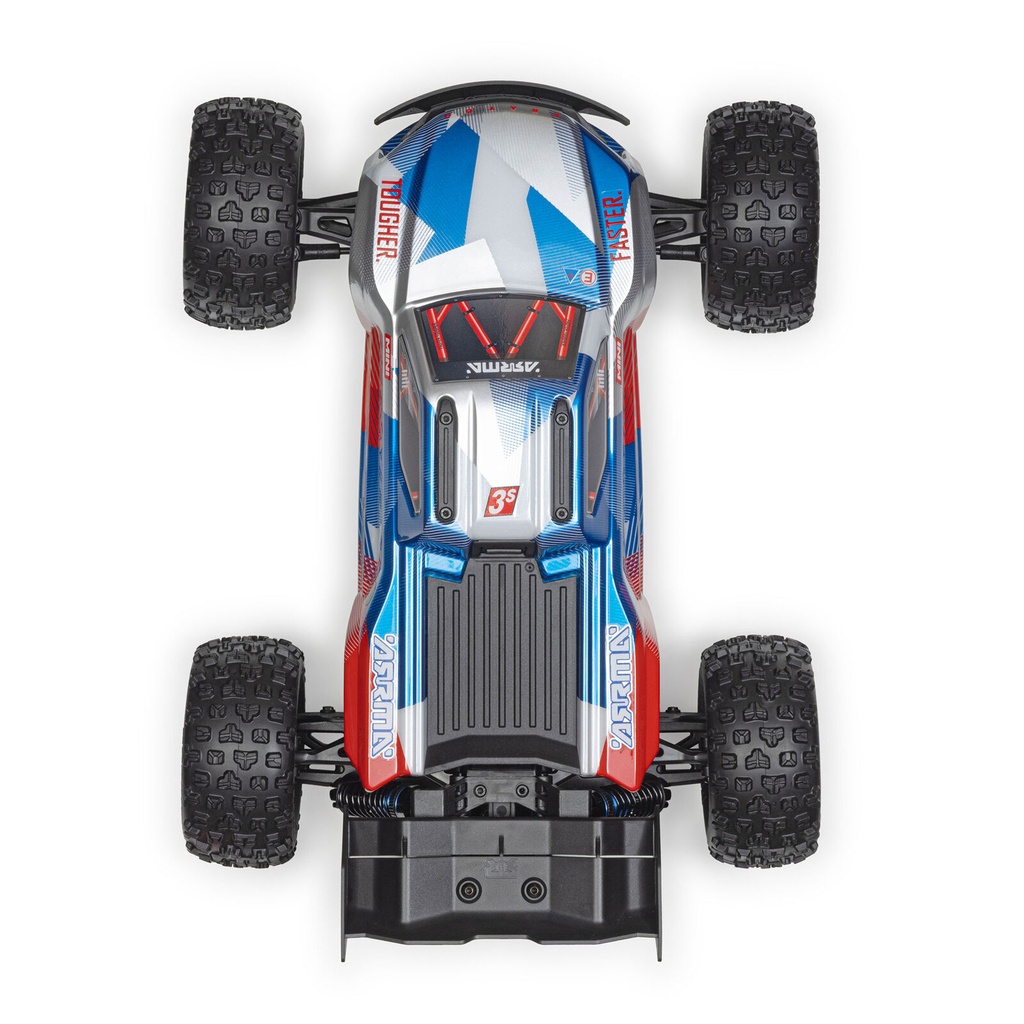 [ ARA2508ST1 ] Arrma 1/16 MINI KRATON 3S DSC 4X4 RTR Brushless Speed Truck (Battery & Charger Included), Red/Blue  - PRE-ORDER
