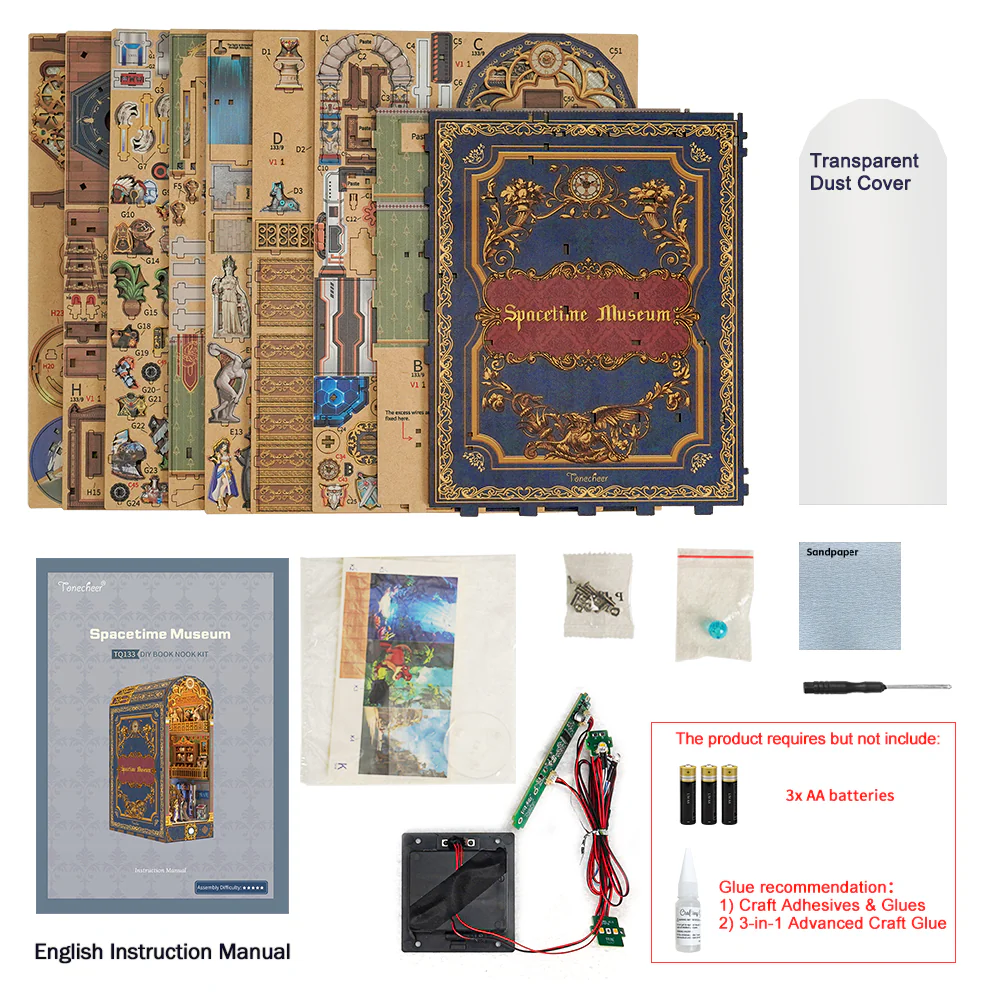 [ TONETQ133 ] Tonecheer 3D Puzzle Book Nook Kit Spacetime Museum 