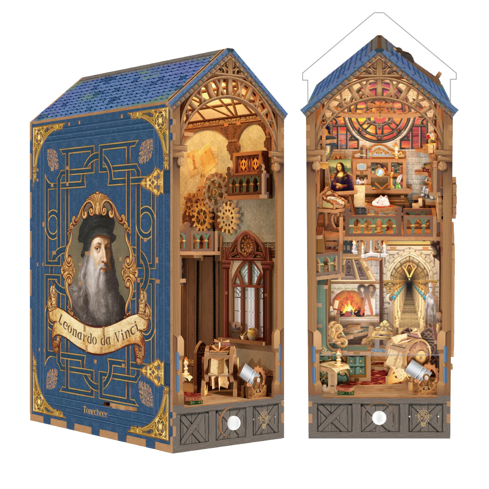 [ TONETQ135 ] Tonecheer 3D Puzzle Book Nook Kit Leonardo da Vinci
