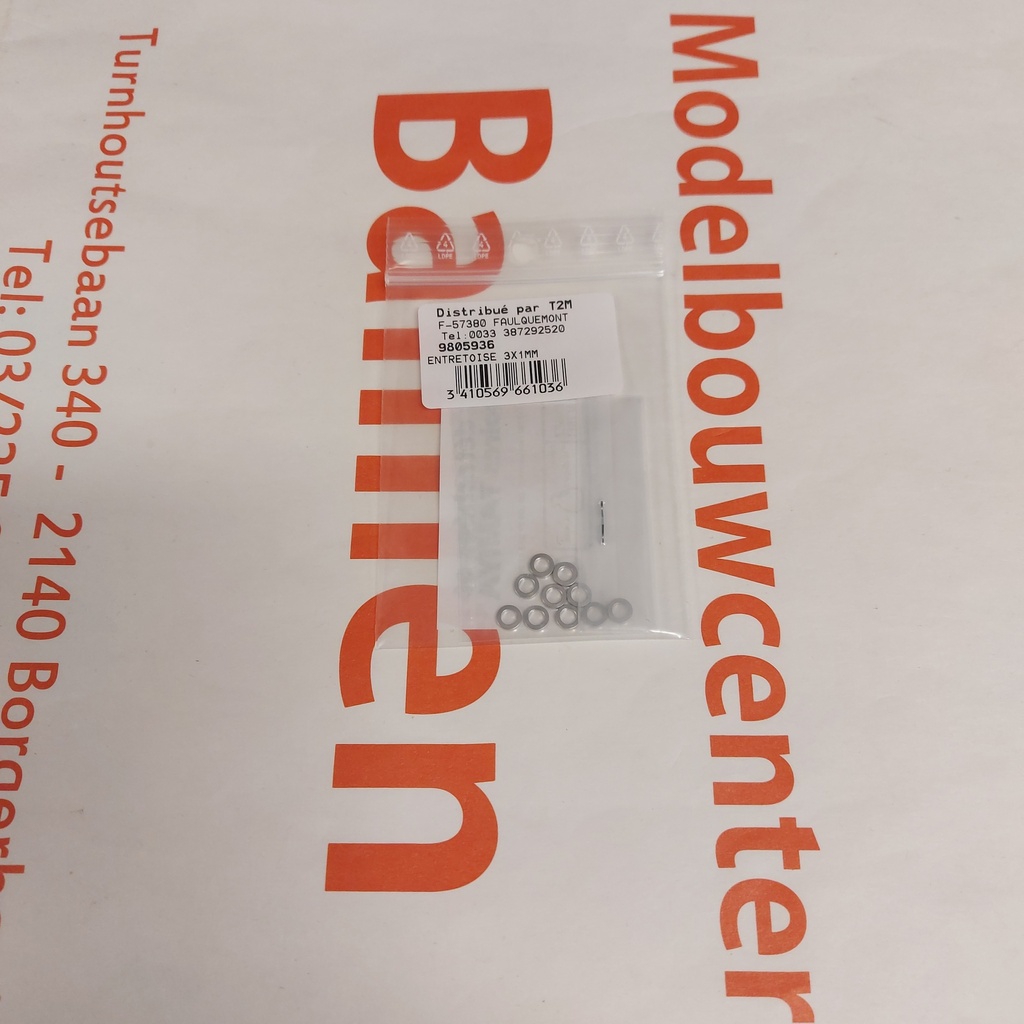 [ T9805936 ] Tamiya 3x1mm spacers 10st