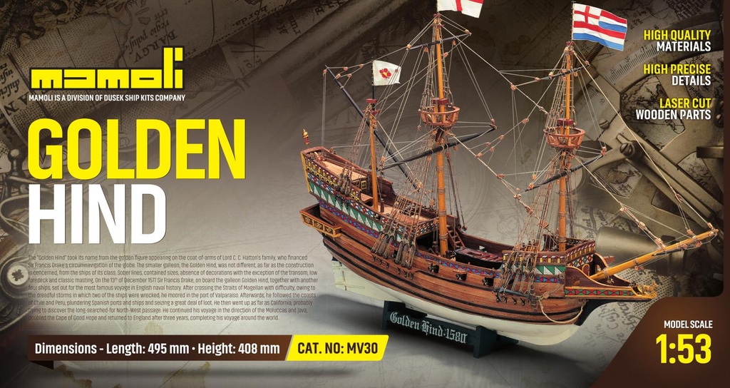 [ MAM30 ] Mamoli Golden Hind 1/53