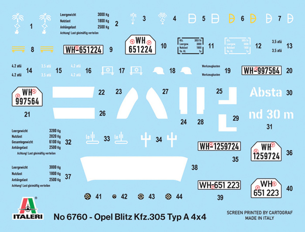 [ ITA-6760S ] Italeri Kfz. 305 Opel Blitz Type A 4x4 1/35