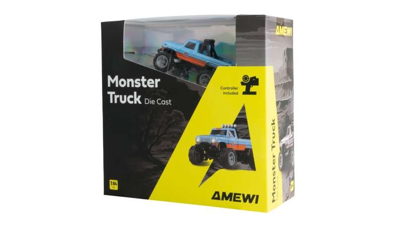 [ AMEWI22698 ] Amewi RC Monster Truck 1/64 RTR Blue/Orange