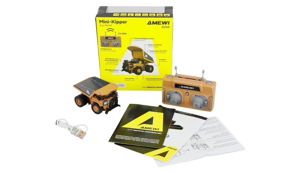 [ AMEWI22743 ] Amewi Mini metal tipper truck proportional 8 channel 1/64 RTR