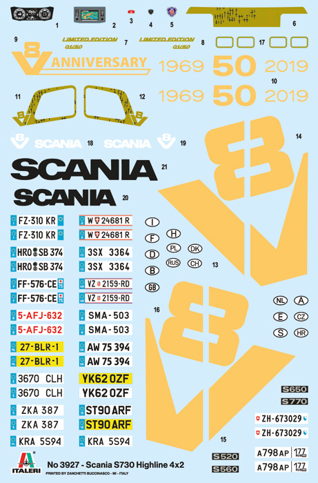 [ ITA-3927 ] Italeri Scania S730 Highline 4x2 1/24