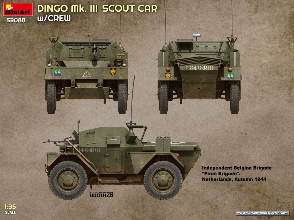 [ MINIART53088 ] Dingo mk.III scout car w/crew 1/35