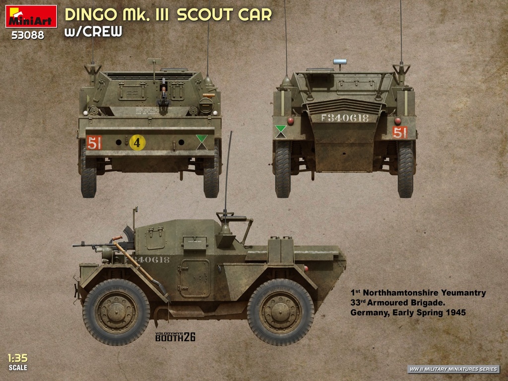 [ MINIART53088 ] Dingo mk.III scout car w/crew 1/35