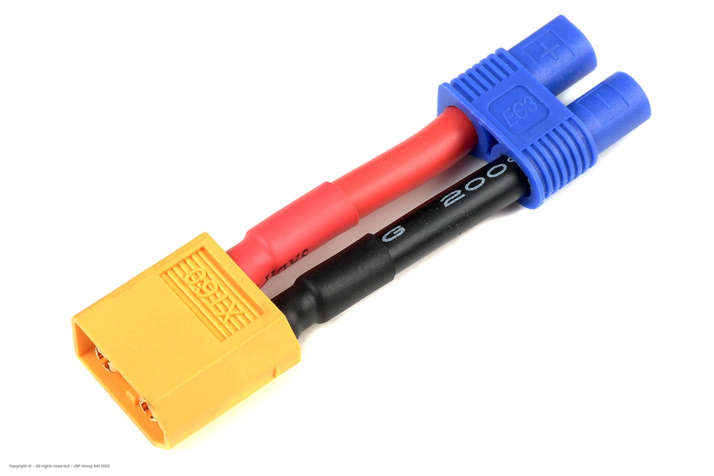 [ GF-1301-113 ] Power adapterkabel - EC-3 connector vrouw. - XT-60 connector man. - 12AWG Siliconen-kabel - 1 st 