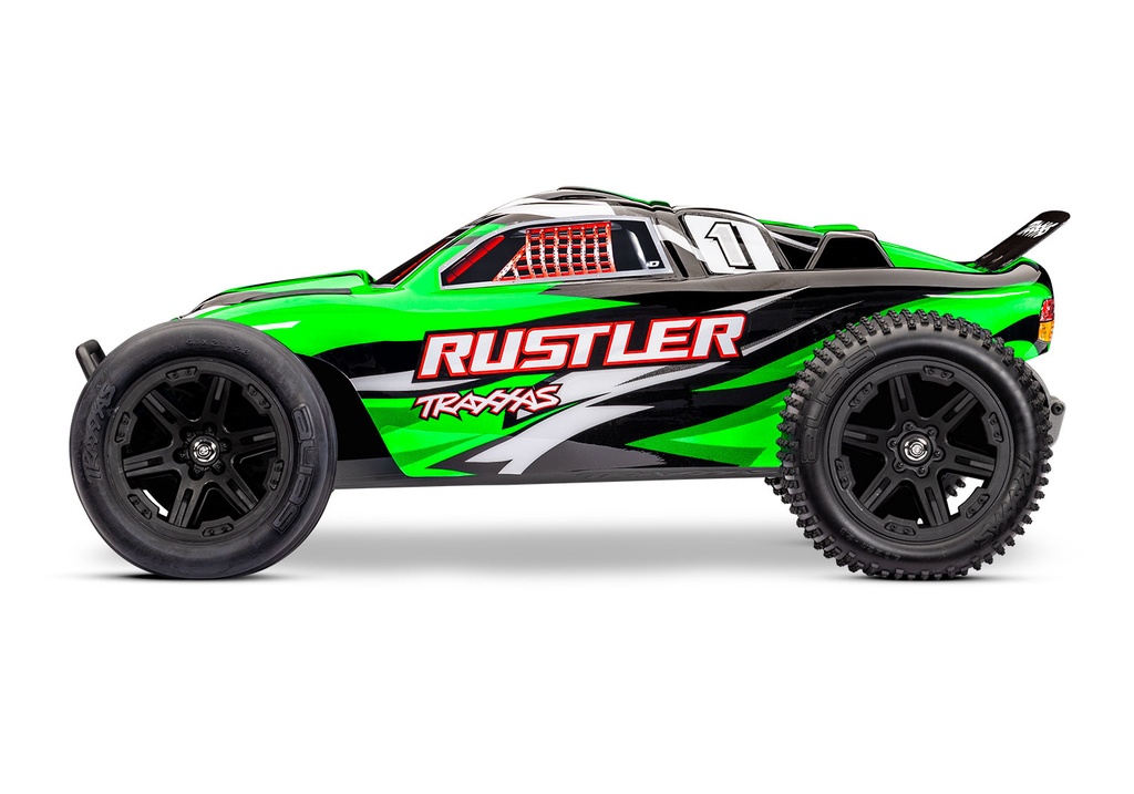 [ TRX-37254-8-GRNX ] Traxxas Rustler 2wd Brushed incl battery & USB-C charger Green X - TRX37254-8-GRNX