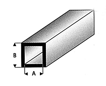 [ EG254 ] Evergreen styrene vierkante buis 6.3x6.3mmx360mm  (2st) 