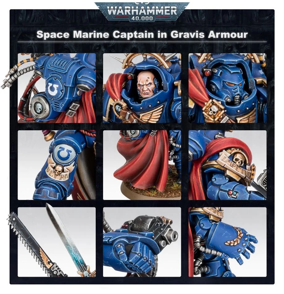 [ GW48-70 ] SPACE MARINES: CAPTAIN IN GRAVIS ARMOUR