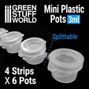 [ GSW10323 ] Green stuff world Mini Plastic Pots 3ml x 24 stuks