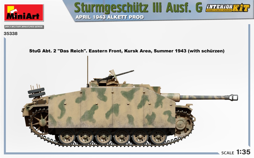 [ MINIART35338 ] Miniart sturmgeschütz III Ausf.G APRIL 1943 Alkett prod 1/35