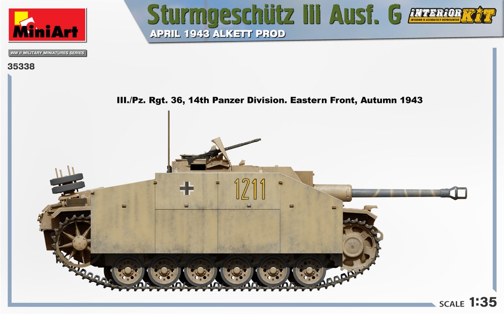 [ MINIART35338 ] Miniart sturmgeschütz III Ausf.G APRIL 1943 Alkett prod 1/35