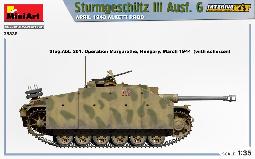 [ MINIART35338 ] Miniart sturmgeschütz III Ausf.G APRIL 1943 Alkett prod 1/35