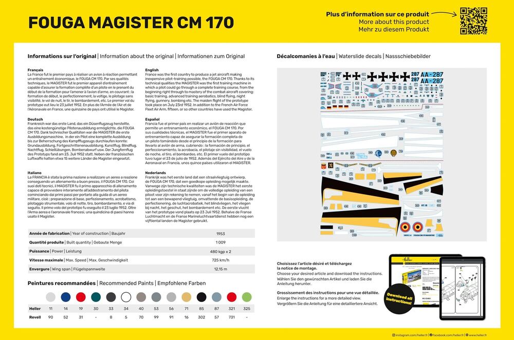 [ HE30510 ] Heller Fouga Magister CM 170 1/48