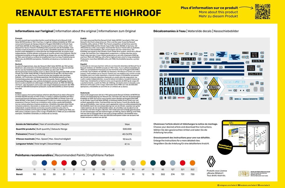 [ HE80740 ] Heller Renault Estafette highroof 1/24