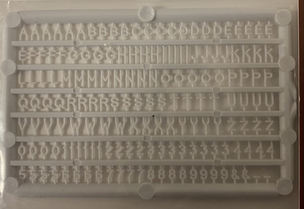 [ SL-1102 ] letters en cijfers 2 mm wit